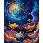 Cosmic Scales Paint by Numbers Kit design preview showing the full artwork layout before painting