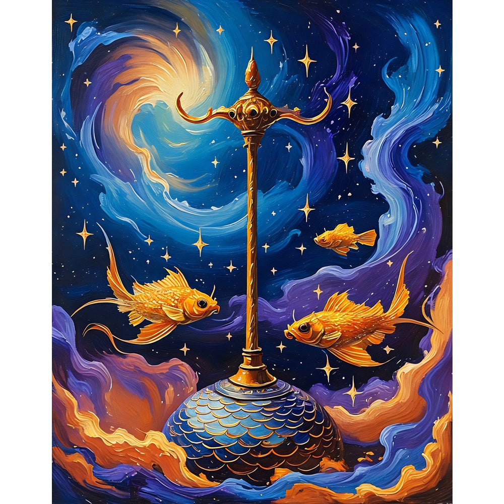 Cosmic Scales Paint by Numbers Kit design preview showing the full artwork layout before painting