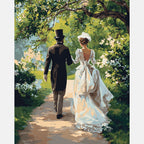 Couple's Stroll Paint by Numbers Kit design preview showing the full artwork layout before painting