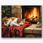 Cozy Cat Hearth Paint by Numbers Kit UdoPaints