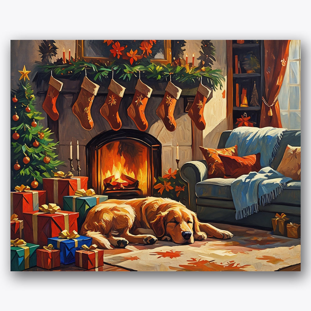 Cozy Christmas Eve Paint by Numbers Kit UdoPaints