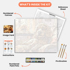 Cozy Cockapoo Paint by Numbers Kit – includes numbered canvas, paint pots, brushes, and instructions