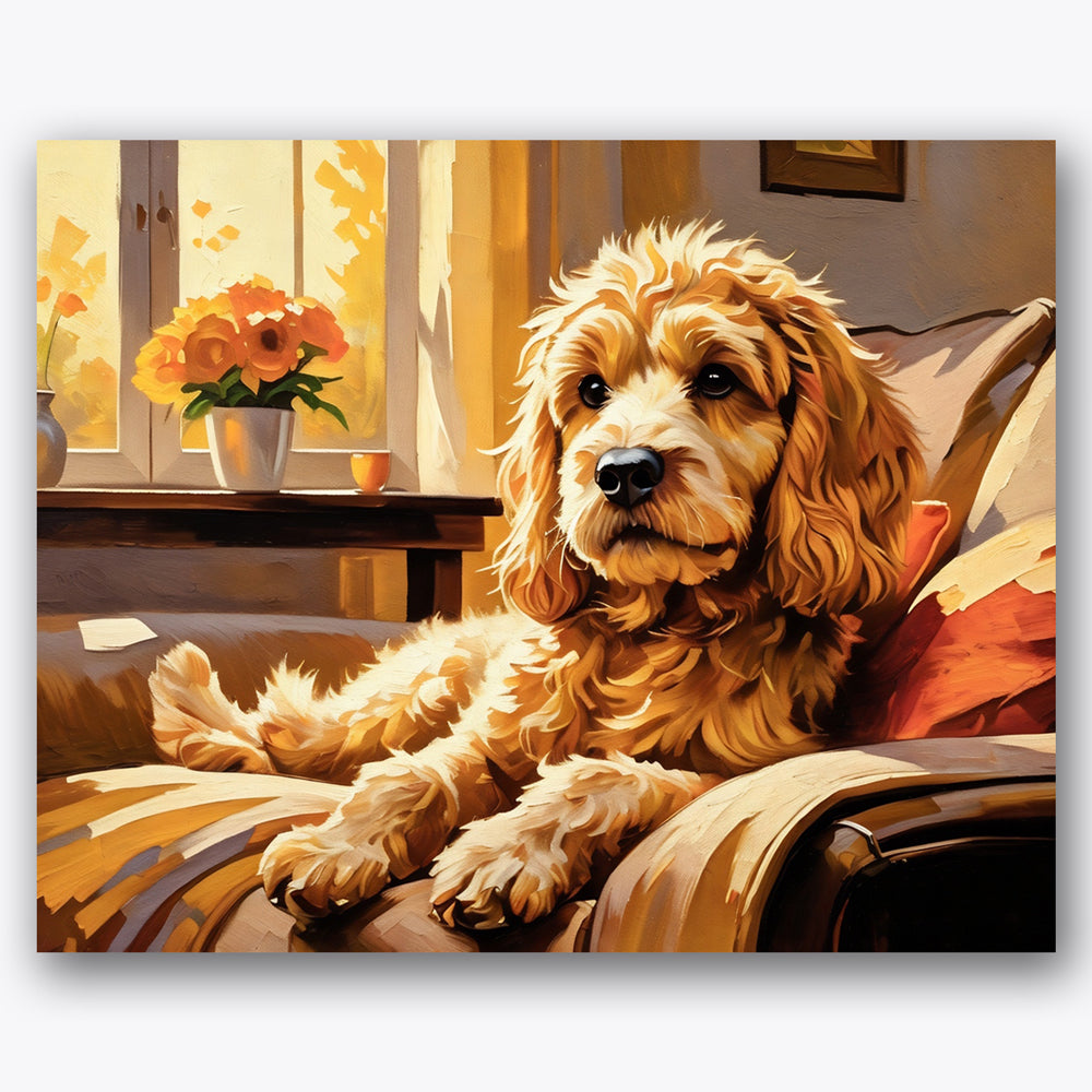 Cozy Cockapoo Paint by Numbers Kit UdoPaints