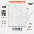 Crab on Waves Paint by Numbers Kit – includes numbered canvas, paint pots, brushes, and instructions