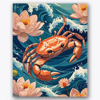 Crab on Waves Paint by Numbers Kit UdoPaints