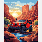 Crimson Canyon Journey Paint by Numbers Kit design preview showing the full artwork layout before painting