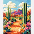 Crimson Desert Trail Paint by Numbers Kit design preview showing the full artwork layout before painting