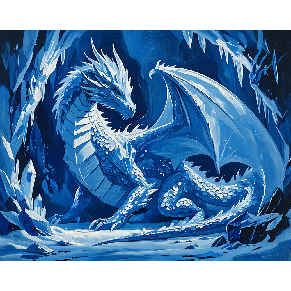 Crystal Dragon Paint by Numbers Kit design preview showing the full artwork layout before painting