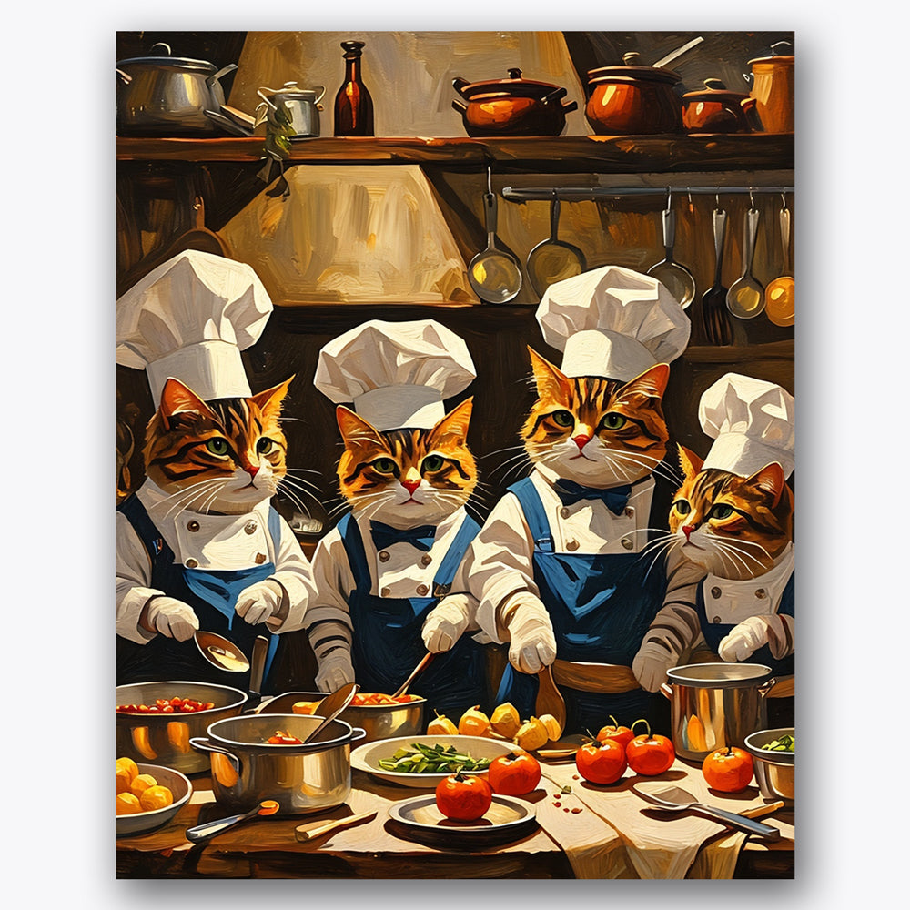 Culinary Cats Paint by Numbers Kit UdoPaints