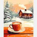 Cup In Frost Paint by Numbers Kit design preview showing the full artwork layout before painting