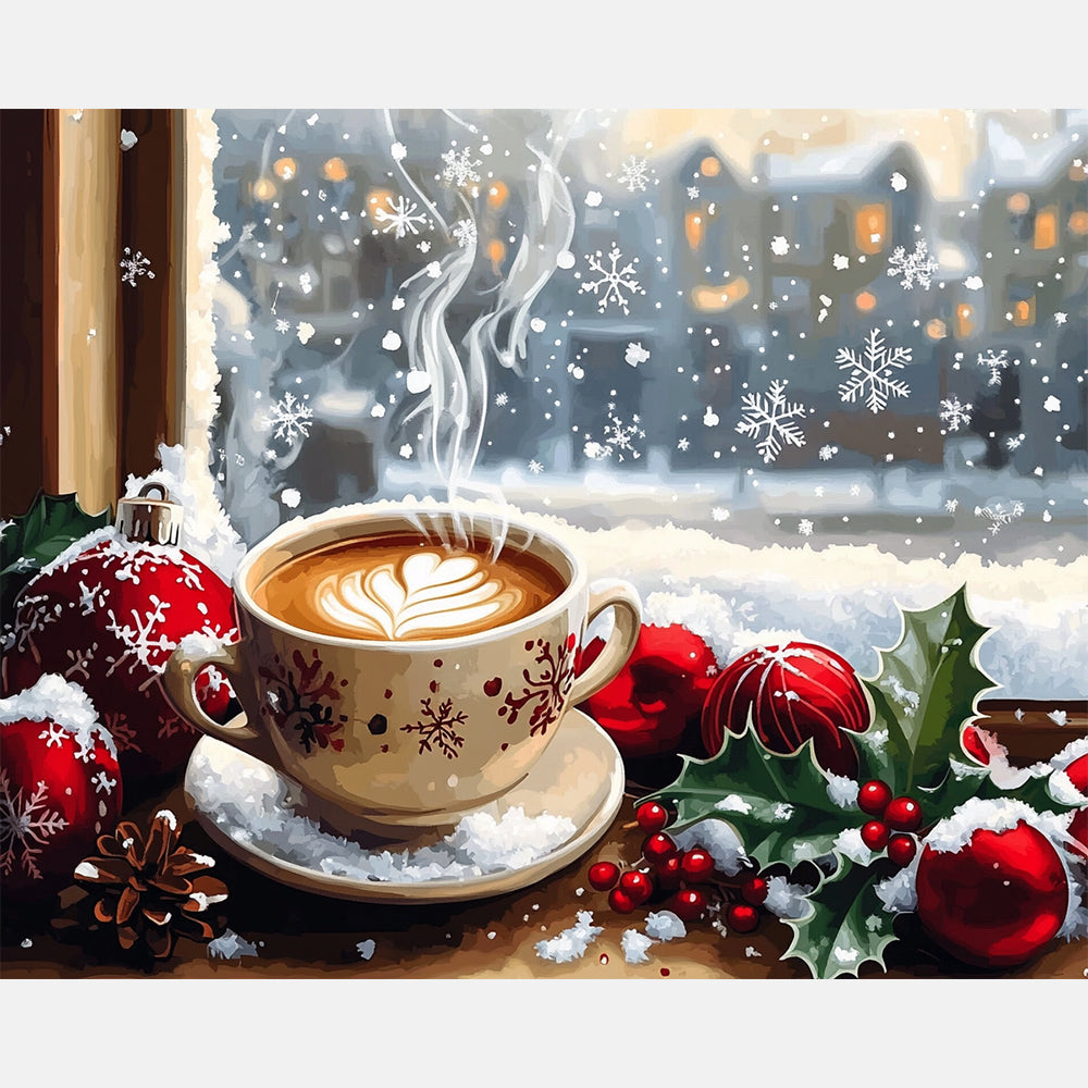 Cup of Quiet Paint by Numbers Kit design preview showing the full artwork layout before painting