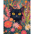 Curious Cat Paint by Numbers Kit design preview showing the full artwork layout before painting