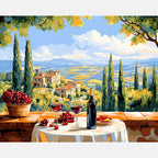 Cypress Vineyard Paint by Numbers Kit design preview showing the full artwork layout before painting