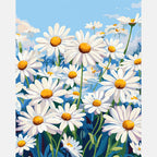 Daisy Field Paint by Numbers Kit design preview showing the full artwork layout before painting