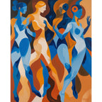 Dancing Figures Paint by Numbers Kit design preview showing the full artwork layout before painting