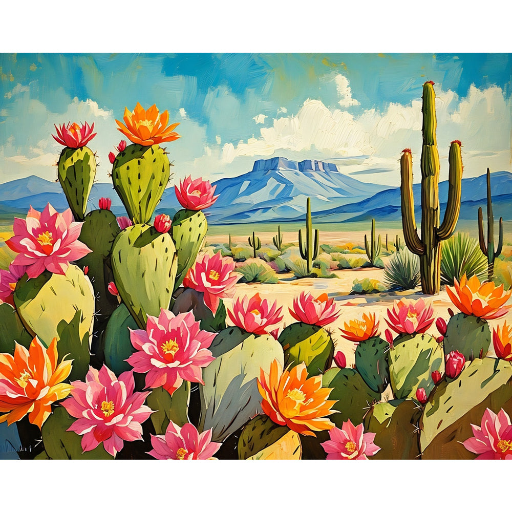 Desert Bloom Paint by Numbers Kit design preview showing the full artwork layout before painting
