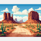 Desert Trailway Paint by Numbers Kit design preview showing the full artwork layout before painting