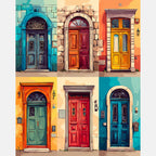 Doors of Opportunity Paint by Numbers Kit design preview showing the full artwork layout before painting