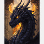 Draconic Gaze Paint by Numbers Kit design preview showing the full artwork layout before painting
