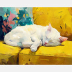 Drowsy Catnap Paint by Numbers Kit design preview showing the full artwork layout before painting