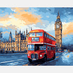 Dusk in London Paint by Numbers Kit design preview showing the full artwork layout before painting