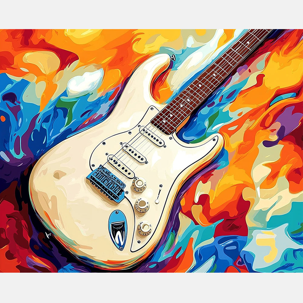 Electric Palette Paint by Numbers Kit design preview showing the full artwork layout before painting