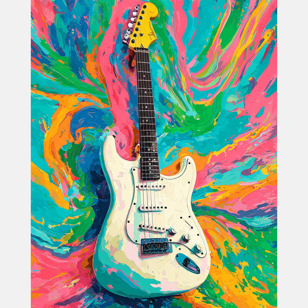 Electric Serenade Paint by Numbers Kit design preview showing the full artwork layout before painting