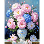 Elegant Flower Vase Paint by Numbers Kit design preview showing the full artwork layout before painting