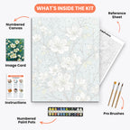 Elegant Spring Blooms Paint by Numbers Kit – includes numbered canvas, paint pots, brushes, and instructions