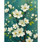Elegant Spring Blooms Paint by Numbers Kit design preview showing the full artwork layout before painting