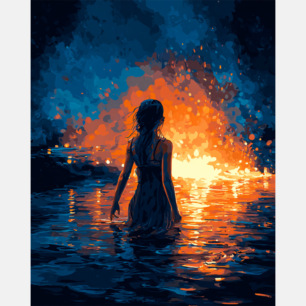 Ember Waters Paint by Numbers Kit design preview showing the full artwork layout before painting