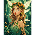 Enchanted Fairy Paint by Numbers Kit design preview showing the full artwork layout before painting