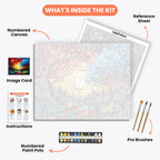Enchanted Forest Paint by Numbers Kit – includes numbered canvas, paint pots, brushes, and instructions