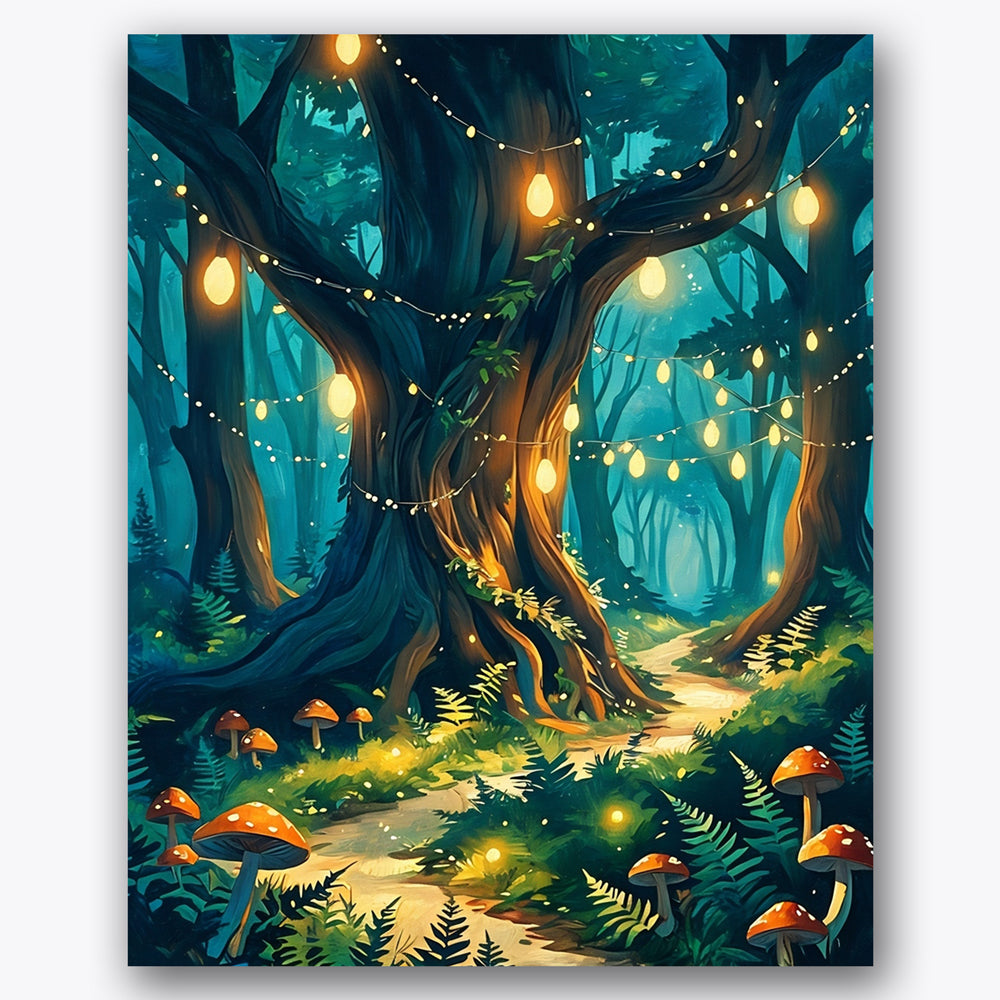 Enchanted Forest Glow Paint by Numbers Kit UdoPaints