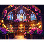 Enchanted Library Paint by Numbers Kit design preview showing the full artwork layout before painting