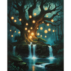 Enchanted Tree Paint by Numbers Kit design preview showing the full artwork layout before painting