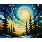 Enchanted Winter Paint by Numbers Kit design preview showing the full artwork layout before painting