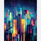 Evening Skyline Paint by Numbers Kit design preview showing the full artwork layout before painting