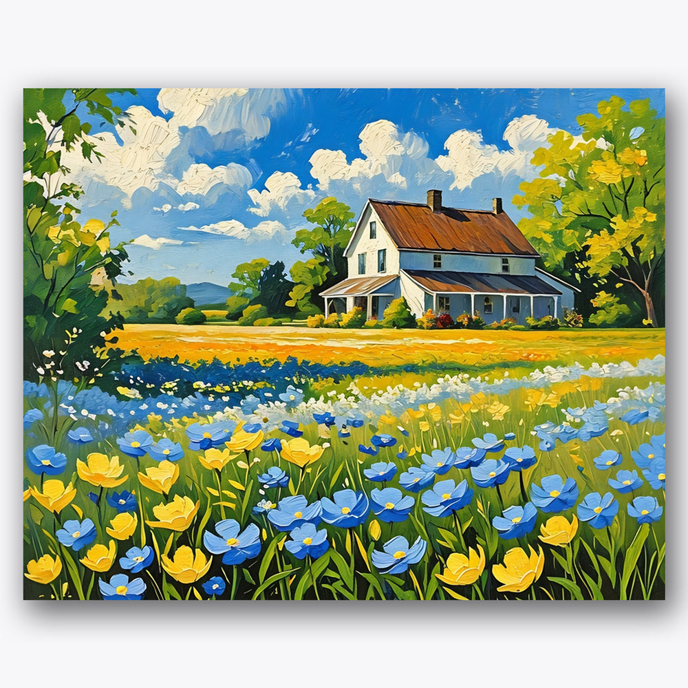 Farmhouse Bloom Paint by Numbers Kit UdoPaints