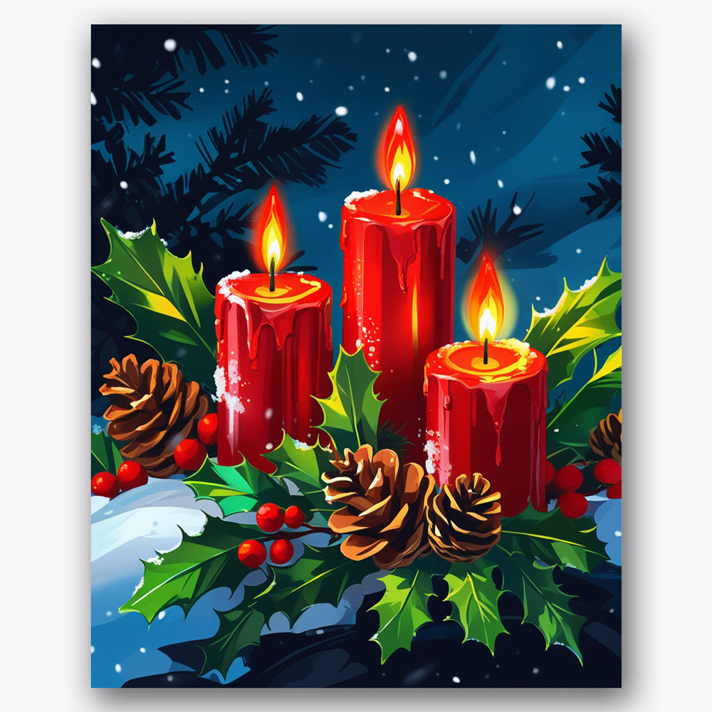 Festive Candlelight Paint by Numbers Kit UdoPaints