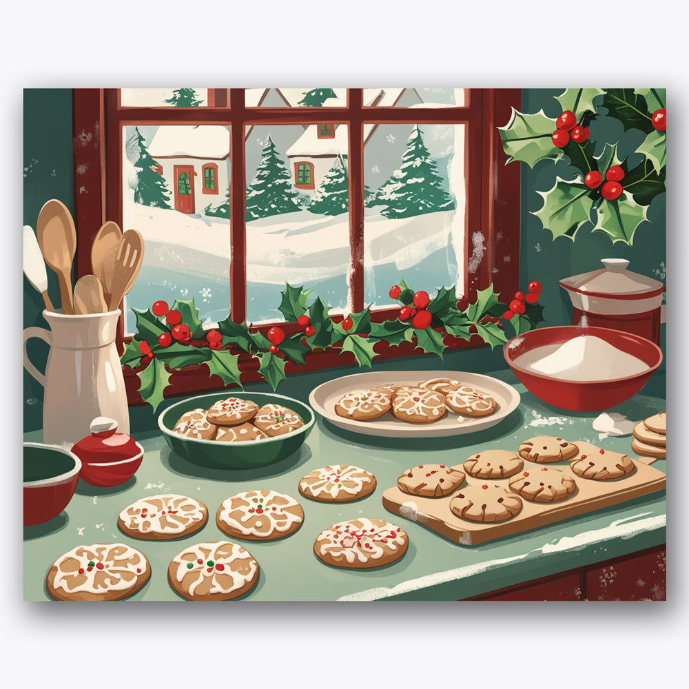 Festive Cookie Kitchen Paint by Numbers Kit UdoPaints