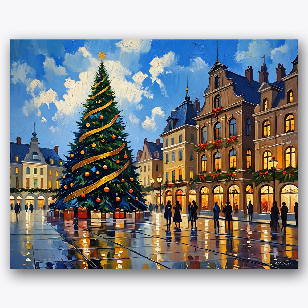 Festive Holiday Scene Paint by Numbers Kit UdoPaints