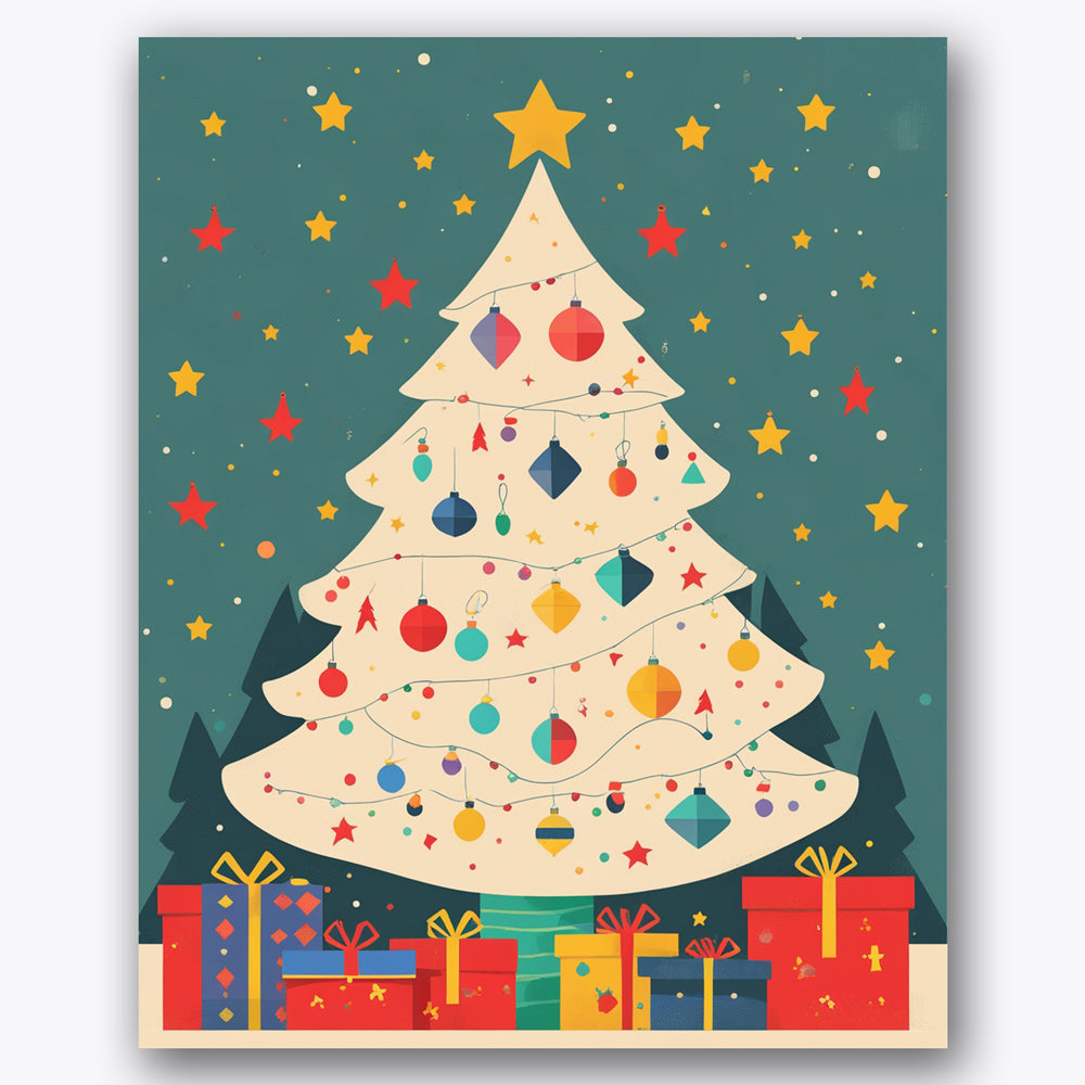 Festive Tree Paint by Numbers Kit UdoPaints