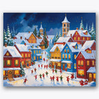 Festive Winter Village Paint by Numbers Kit UdoPaints