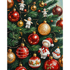Festive Ornaments Paint by Numbers Kit design preview showing the full artwork layout before painting