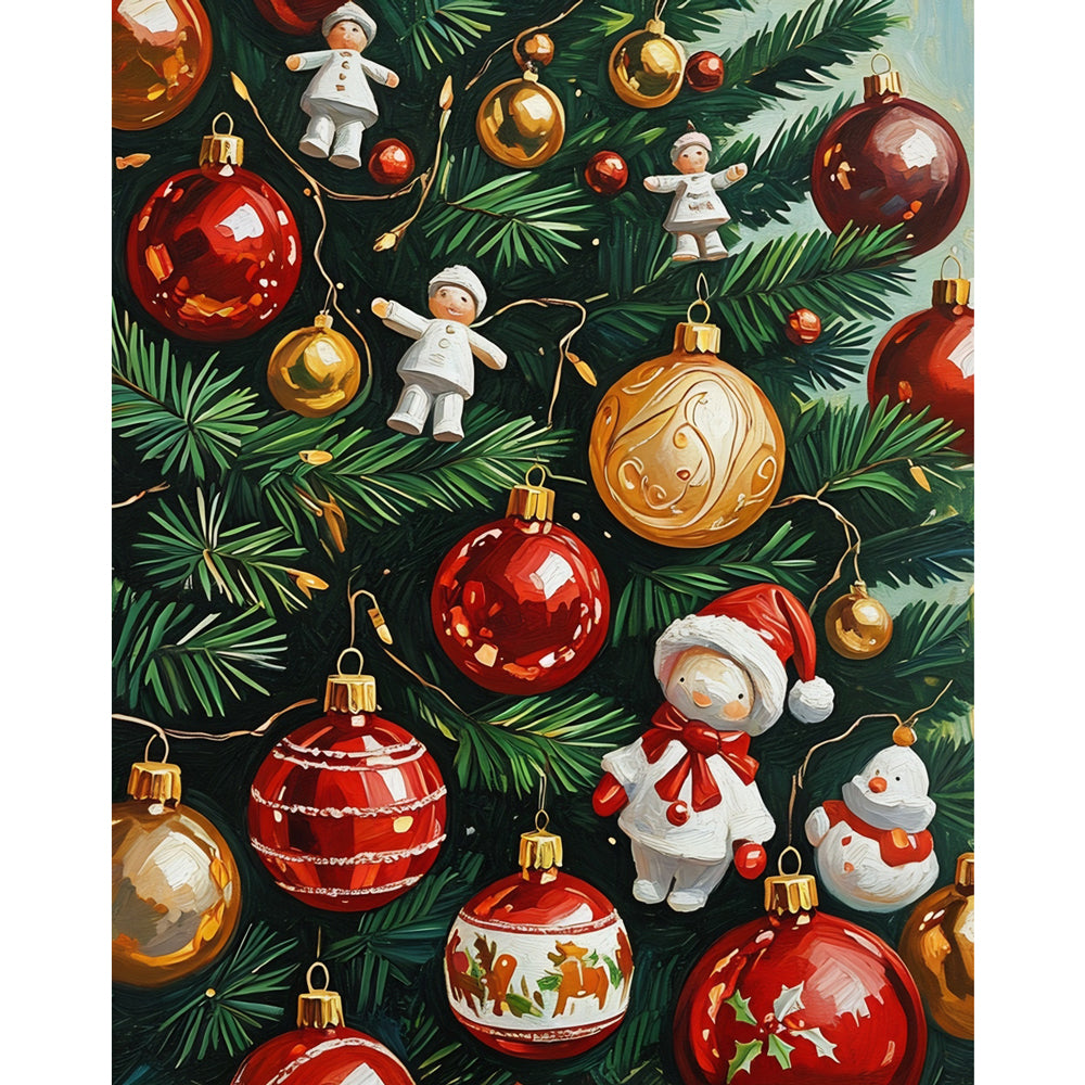 Festive Ornaments Paint by Numbers Kit design preview showing the full artwork layout before painting