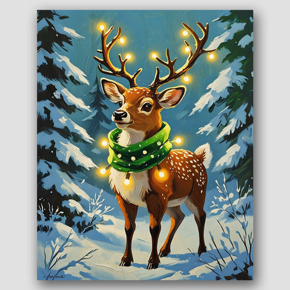 Festive Reindeer Paint by Numbers Kit UdoPaints