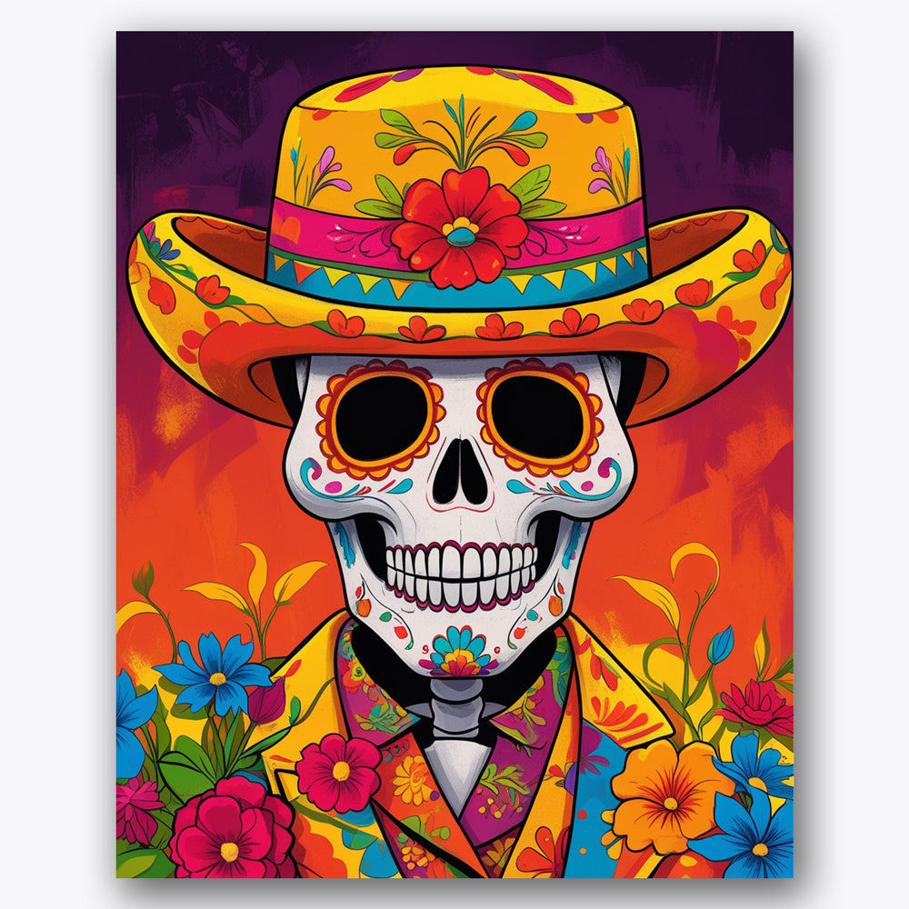 Festive Skeleton Paint by Numbers Kit UdoPaints