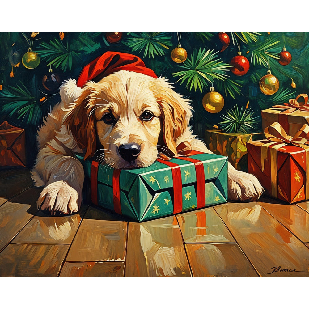 Festive Slumber Paint by Numbers Kit design preview showing the full artwork layout before painting