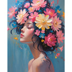 Floral Serenity Paint by Numbers Kit design preview showing the full artwork layout before painting
